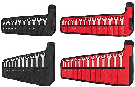 TEKTON Juego de llaves combinadas de longitud estándar y rechonchas con bolsas, 50 piezas (1/4-3/4 pulgadas, 6-19 mm) | WCB94902