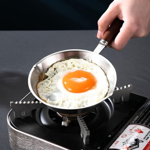 BESTonZON Padella in Acciaio Inox Per Frittata e Friggere - Mini Padella Antiaderente Per Uova e Omelette