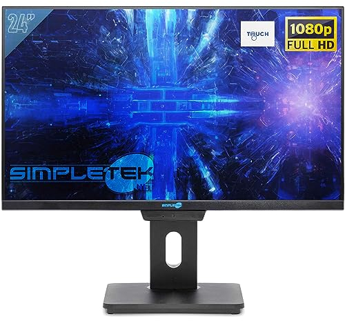 SIMPLETEK - Monitor táctil con webcam integrada Full HD de 24 pulgadas | HDMI, VGA | Altavoces integrados | VESA 100x100 mm