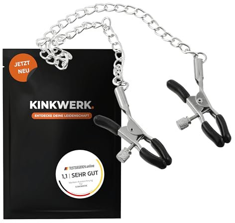 KINKWERK Nippelklemmen für intensive Stimulation | Präzise einstellbare Intensität für Frauen und Männer | Hautfreundlich mit weichen Gummipolstern für Brustwarze | Nipple Clamps