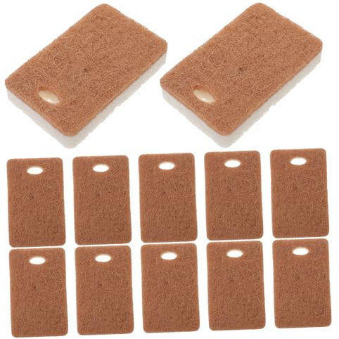 Küchenschwämme aus Schwamm und Sisal 12 Stück Braune für Töpfe und Herd