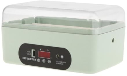 Baoblaze Mini incubadora de huevos, incubadora digital de aves de corral para loro, pollo, codorniz, pato, 4 giros automáticos
