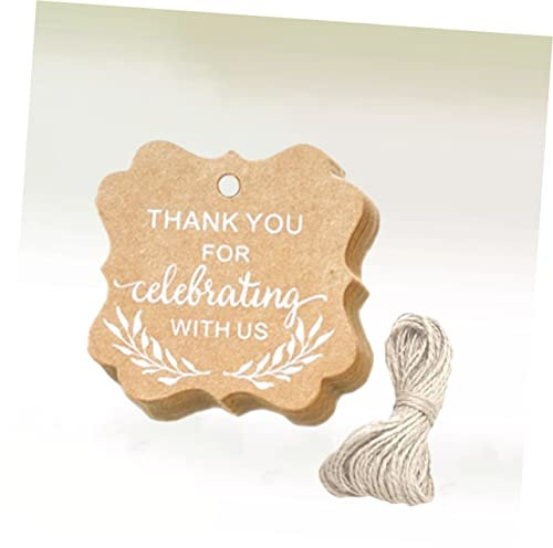 Anneome 100stücke Druckanhänger Mit Schnur Hochwertige Kraftpapier-etiketten Für Hochzeiten Partys Und Lebensmittelverpackungen Für Und Bastelprojekte