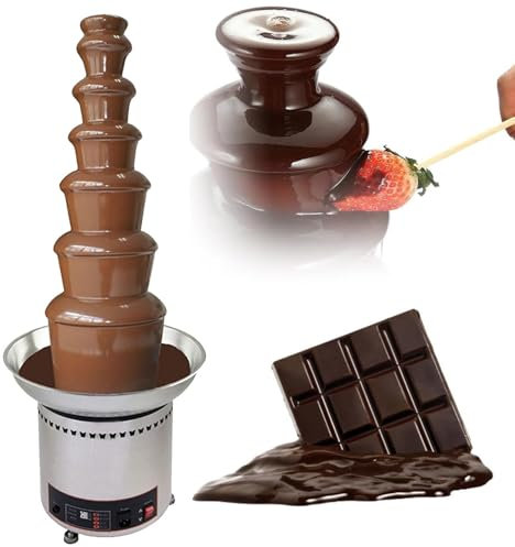 CFDZCP Chocolate Fountains 4/5/6/7 Tiers Chocolate Fountain Large，Chocolate Maker Electric Melting Chocolate Machine With Hot Melting Pot Base Adjustable Temperature， For Birthday Party(7Tier)