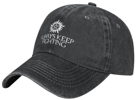 Casquette De Baseball Always Keep Fighting Supernatural Black Bord Plat Casquette Outdoo Baseball Cap Adjustable Casquette Baseball Cap pour Randonnée Sport Running