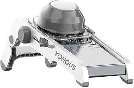 YoHous Mandolina para verduras profesional ajustable – Cortador manual de verduras de acero inoxidable – Cortador de verduras en juliana, cubos y rodajas finas