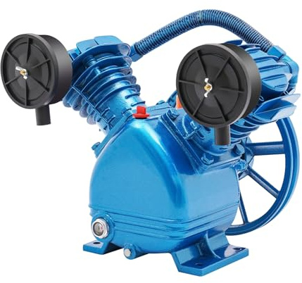 KEESUNG 2.2KW Zylinder Pumpenkopf Druckluft Verdichter Kompressor, 3PS 250L/Min V-Form Luftkompressor Universeller Doppelzylinder Pumpenkopfmotor Kompressoraggregat Aggregat