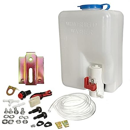 Kit Lavavetri Universale per Parabrezza 12V, Parabrezza Universale Pompa Lavavetri Bott Universale Auto Parabrezza Rondella Pompa Kit Parabrezza Rondella Pompa Serbatoio Kit