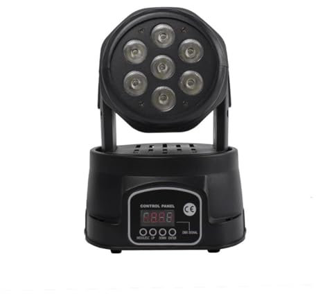 OUHFCASN DJ Stage Light, 1pc LED 7x18W Moving Head Light RGBWA+UV 6IN1 Stage Effect Wash Light for Disco DJ Music Party Dance Club Uplights for Events