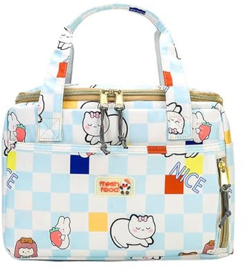Bolsa de almuerzo aislada con diseño de gato, bolsa de almuerzo para niños, bolsa de picnic a prueba de fugas, bolsa de almuerzo térmica reutilizable, lonchera escolar, bolsa de almuerzo para niños