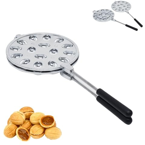 Topfann Moule à Biscuits en Forme de Noix, Poêle à frire gâteaux en Forme de Noix de cuisson pour la Plaque Gaz