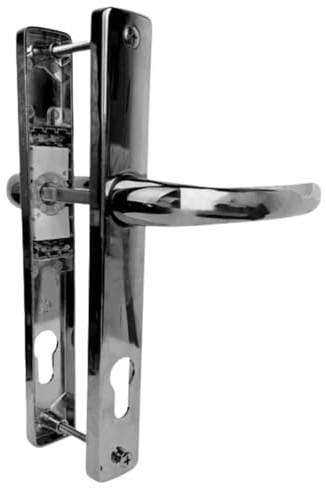 Chrome UPVC Inline Lever uPVC Door Handle – Sprung, 92PZ, 215mm Screw Centres