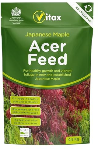 Vitax Acer Feed – 900g Pouch | Specialized Fertiliser for Japanese Maples | Ideal for Borders, Pots & Containers | Promotes Strong, Healthy Growth