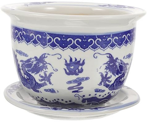 TOYANDONA 1 Ensemble Pot de Fleurs Céramique pour Plantes Intérieur Conteneur Décoratif Drainage