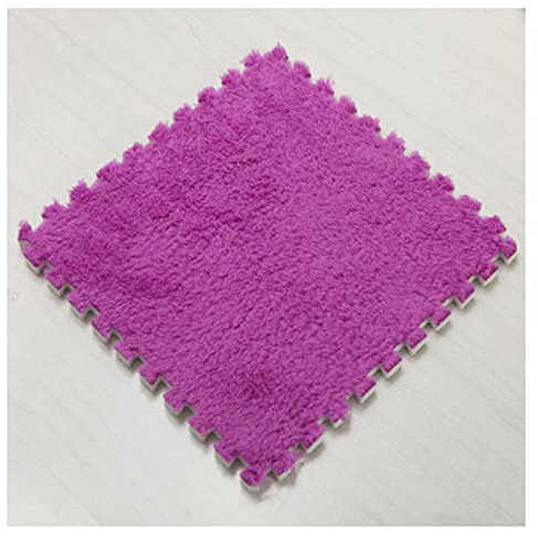 Weiche ineinandergreifende Teppichfliesen, flauschige Puzzle-Teppiche, 9 Fliesen, Puzzlematte, Plüschschaum-Quadrat-Fußmatten-Set