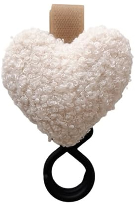 Gancio per passeggino con peluche a forma di cuore, organizer da appendere per borse della spesa, da viaggio, leggero, essenziale per passeggini