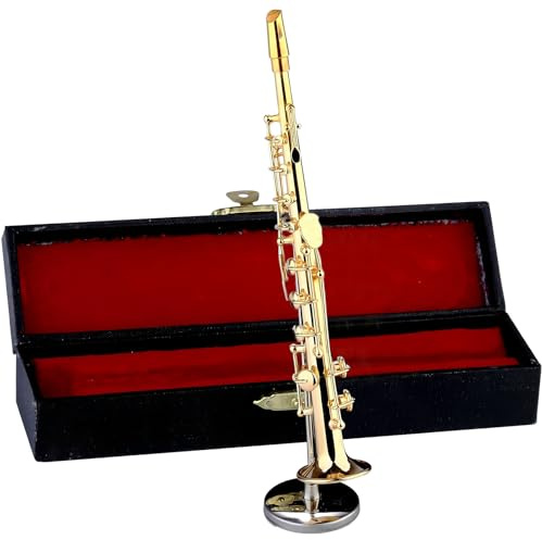 Statuina Sassofono, o Musicale Miniaturizzato in, Sassofono Collezionabile con Supporto e per Decorazione Casa Casa delle Bambole Regalo Compleanno Natale Adulti e