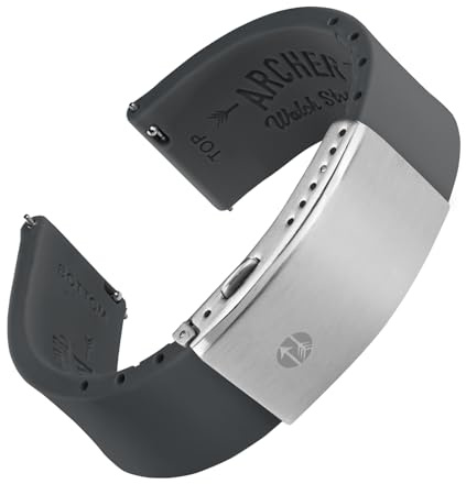 Archer Watch Straps - Snabbkoppling Anpassad Silikonklockarmband (Grafit, 22mm)