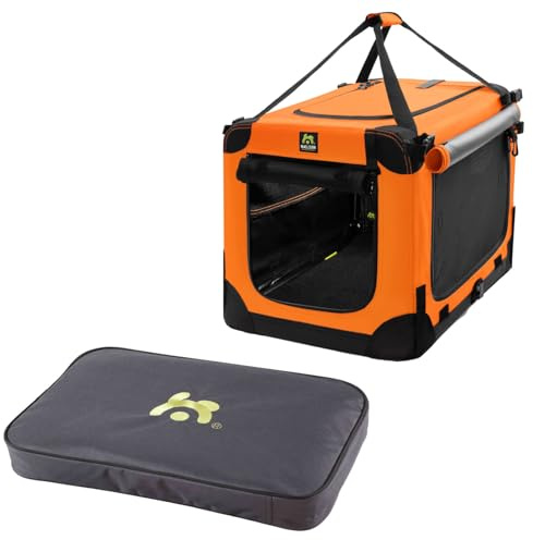 Maelson Soft Kennel Neon Orange 72 cm + Lounge Mat - Transportbox mit Matratze für Hunde