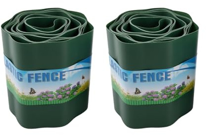 Homeponnew Bordo flessibile da giardino, 6 m x 15 cm, confezione da 2, in plastica PP, recinzione paesaggistica per erba, aiuole, sentieri, terrazze, installazione fai da te
