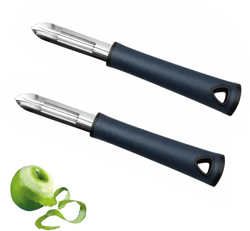2er-Set Sparschäler, Premium Kartoffelschäler, Edelstahl Gemüseschäler, Schäler Gemüse, Karottenschäler, Gurkenschäler, Spargelschäler, Obstschäler, Doppelklingen Schäler, Küchenutensilien