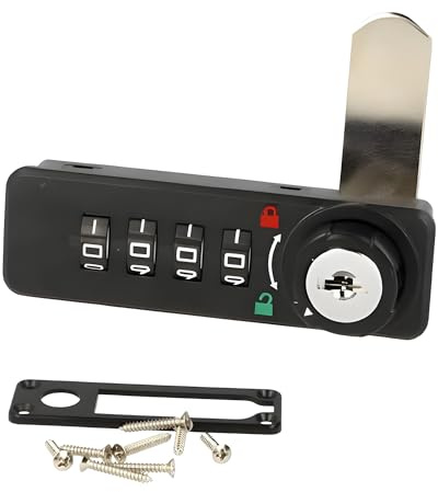 Gedotec Zahlenschloss für Spinde - Spindschloss PRIVATE 4-stellig - Schloss mit Zahlencode DIN links - Möbelschloss für Schrank, Spind, Möbel - Schloss ohne Schlüssel - Kombinationsschloss für Spind