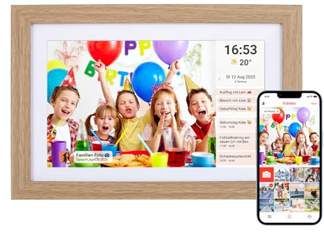 Digitaler Bilderrahmen Rollei Smart Frame WiFi 103 Digitale Bilderrahmen 10,1 Zoll Frameo Digital Photo Frame 1280x800 IPS Touchscreen 32GB Speicher Holzoptik Eiche Elektronischer-Frameo-Bilderrahmens