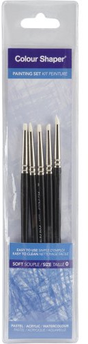 Colour Shaper CSH11901 Gummipinsel-Set, Größe 0, elfenbein
