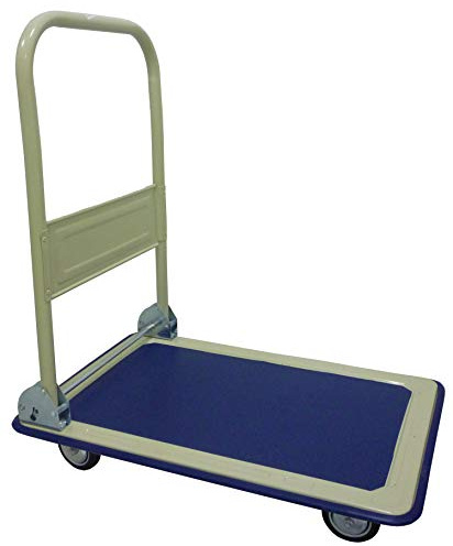 Carrello portapacchi in acciaio con 4 ruote e manico pieghevole portata 150 kg