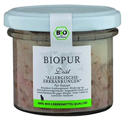 Bio Diät-Katzenfutter bei allergischen Erkrankungen; Nassfutter in Lebensmittelqualität, 12er Pack (12 x 100 g)