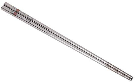 Palillos, palillos de metal de acero inoxidable, diseño de flores coreanas japonesas para sushi, reutilizables, aptos para lavavajillas para la cena en la cocina (1 par)