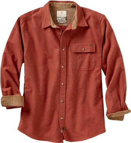 Legendary Whitetails Men's Buck Camp Flannel Shirt Button, Barnwood Heather, Large