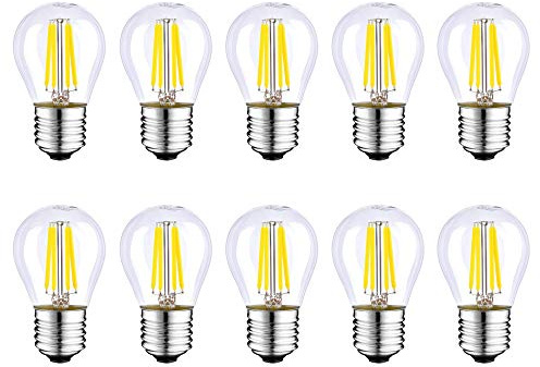 HUAMu Ampoule LED Filament E27 G45 4W, Equivalent à Ampoule Incandescence 40W, 400Lm 2700K Blanc Chaud, Ampoule Edison Vintage, Non Dimmable, Lot de 10