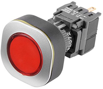 Aexit AC 250V 5A SPDT NO NC 4 Terminales Momento cuadrado rojo Interruptor (model: L3927IV-8189MQ) de botón pulsador