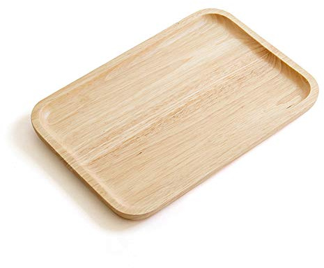Onepine Plateau en Bois Rectangulaire Outdoor Party Charcuterie Fruits Snacks Dessert Plateau de Service 30x20x2cm