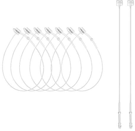 CODIRATO 500 Pcs Sicherheitsfäden Transparent Loop Pins Loop Lock für Kleidung, Schuhe und andere Produktetiketten(130mm)