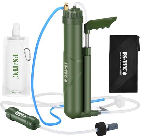 FS-TFC Portable Reverse Osmosis Water Filtration System 0.0001 Micron Super-high Precision Water Purification Survival Gear for Hiking, Camping, Travel, and Emergency Preparedness