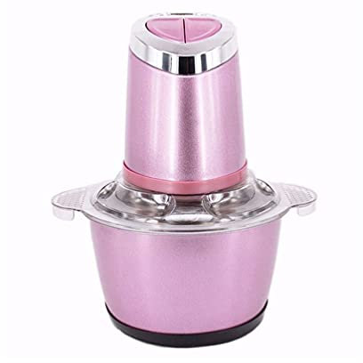 SMSOM Food Chopper Stainless Steel Food Processor, 2L Glass Bowl Blender Grinder for Meat, Vegetables, Fruits and Nuts, Fast & Slow 2-Speed, 4 Sharp Blades
