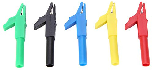 5 pièces P2007 Pinces Crocodile enfichables entièrement isolées 15A300V pour fiche Banane 4mm Pinces Crocodile en Laiton nickelé