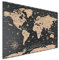ALLboards Metallische Magnettafel WELTKARTE SCHWARZ VINTAGE KLASSISCH LÄNDER UND HAUPTSTÄDTE 90x60cm MetalBoards Memoboard für jede Art von Magneten Magnetpinnwand + 2 Marker, 6 Magnete, Schwamm