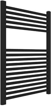 ERCOS Handtuchwärmer Bad Heizkörper Abmessungen 600x770 MM Bad Heizkörper Farbe Schwarz Matt, 1/2 Anschlüsse Geliefert mit Montage-Kit