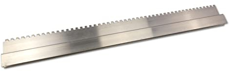 DEWEPRO® H-Profil Aluminium Kartätsche mit 10x10mm Zahnung, Setzlatte 200cm Länge - Abziehlatte - Richtscheit - Putzlatte