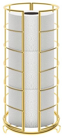 NearMoon Toilettenpapier-Organizer, freistehend, 3 Rollen, Taschentuchaufbewahrung, Metall, Badezimmer-Zubehör, rostfreier Toilettenpapierhalter für Badezimmer/Küche, Arbeitsplatte, Schrankregal, Gold