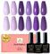 YSUVIN UV Nagellack Lila, 6 Stück Lila Glitzer Gel Nagellack Soak-Off UV Gellack für Frauen Home DIY Nail Art Maniküre Salon, Langlebig, 8ML