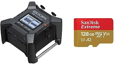 Zoom F3 Multi-Track Field Recorder & SanDisk Extreme microSDXC UHS-I Speicherkarte 128 GB + Adapter