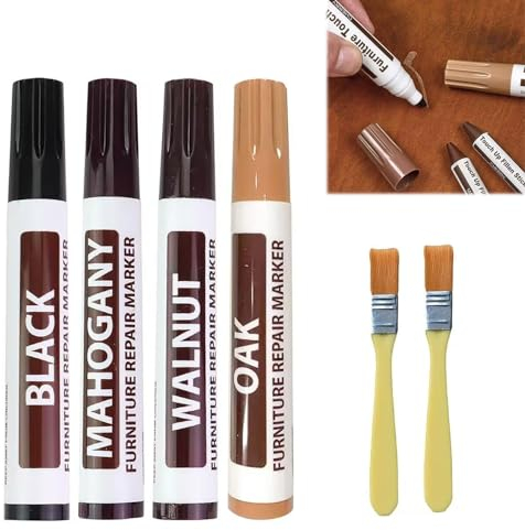 Set di Riparazione per Legno, Ripara Legno, Kit Riparazione Legno, Riparazione Mobili Legno, Penna per Riparazione Mobili, Pennarello Ritocco Legno, Kit di Riparazione Laminato, Pennarello per Legno