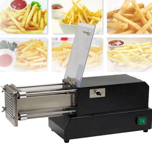 ZUMAHA Cortador De Patatas Fritas De Acero Inoxidable, Cortador EléCtrico De Patatas Fritas, MáQuina Cortadora Comercial De Patatas Fritas, para Verduras, Pepinos, Manzanas,8mm