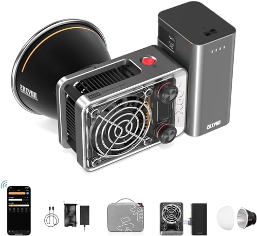 ZHIYUN Videolicht Molus X60 Combo [Official] 60W mit 2550mAh Akku, Bi-Color COB LED Videoleuchte, Video/Foto Kamera Licht mit 2680 Lux/ 2700~6500K/ CRI 95+/ TLCI 97+/ Bluetooth/ 9 Effekte, 313g