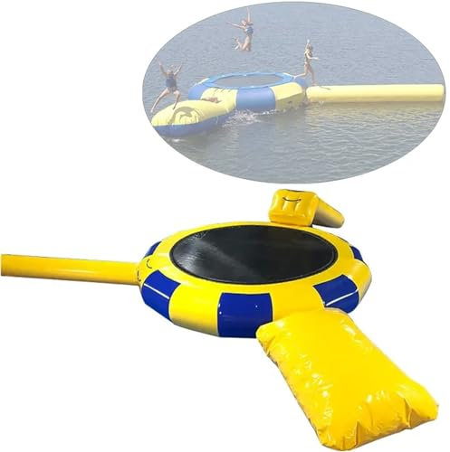 YJFEDCC Inflatable Water Trampoline, Water Inflatable Jumping Mat, Water Inflatable Jumping Bag Trampoline with Slide Tube And Diving Pillow Bag,16FT/5M