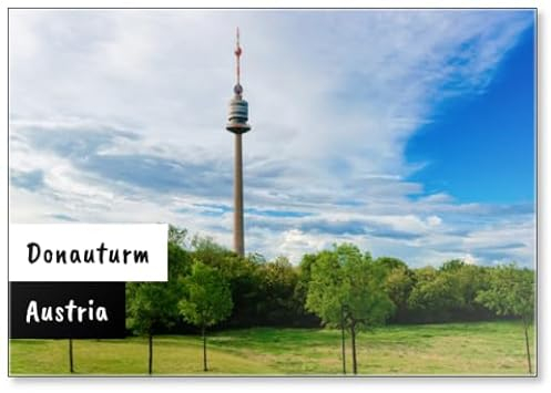 Donauturm Donaufernsehen in Donaustadt in Wien in Österreich Kühlschrankmagnet